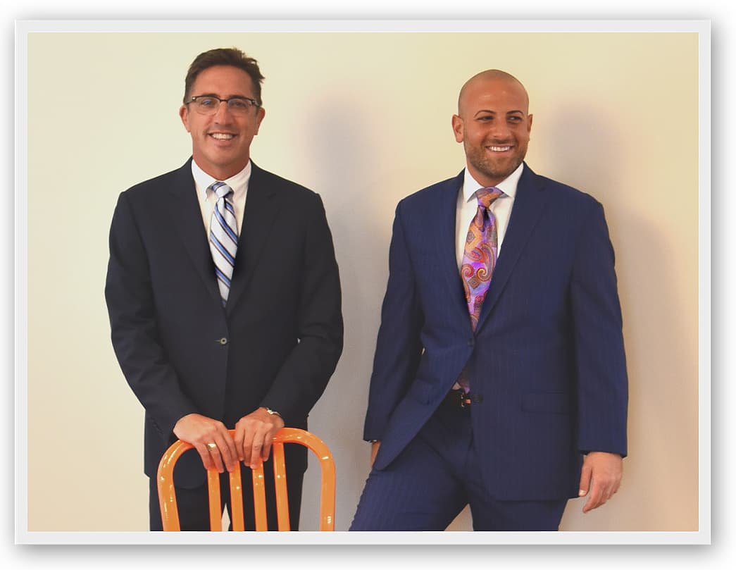Andrew Abood on left, Jeffrey Lance Abood on right.